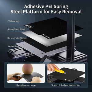 Anycubic Kobra Neo 3D Printer comes with adhesive PEI spring steel platform for easy removal